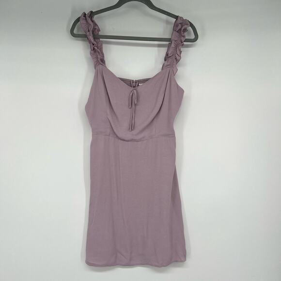 NWT Aritzia Sunday Best Flirt Ruffle Dress Women's Size 10 Hazy Lilac Viscose - Picture 1 of 9